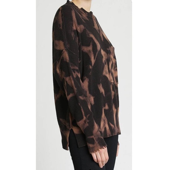 Pistola Darya Acid Dye Cotton Sweater in Dark Lava Women's Size XS - Picture 2 of 6